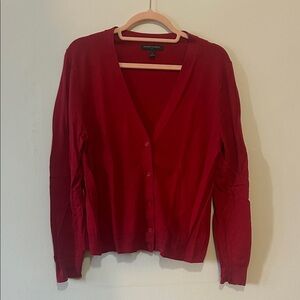 Women's Red Cardigan Sweater large like new banana republic